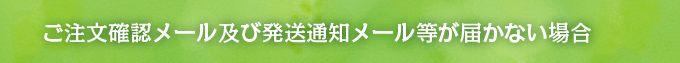 ご注文確認メール及び発送通知メール等が届かない場合